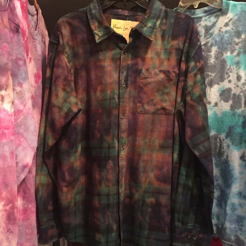 Distressed Hand-Dyed Flannel, XL